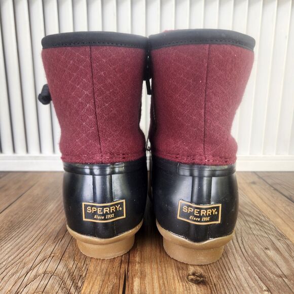 Sperry Saltwater Emboss Woolcord Women's 6.5 M Red Insulated Duck Boots STS85836 - Picture 5 of 13